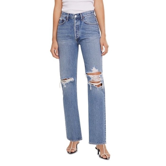 AGOLDE Lana High-Rise Vintage Straight-Leg Jeans in Backdrop 26 - Picture 1 of 9